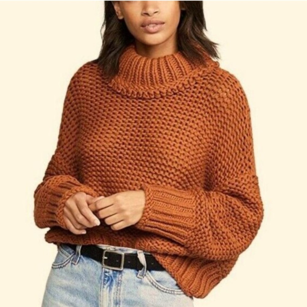 Free People, Orange My Only Sunshine Sweater, size M